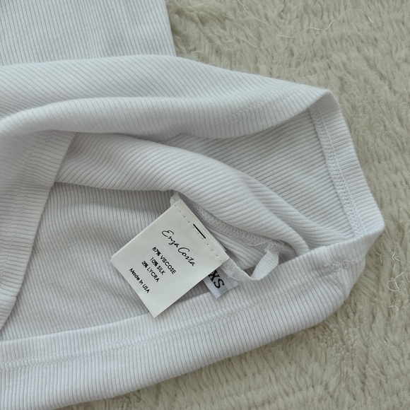 Enza Costa silk blend essential tank top in white - Picture 4 of 8
